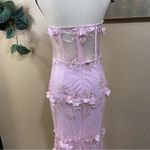 Lulus NWOT Radiant Expectations Pink Embroidered Floral Bustier Maxi Dre… Photo 4
