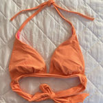 Victoria's Secret VS Womens Size Small Neon Orange Bikini Top Halter Padded Photo 0