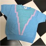 James Kenrob Vintage 70s  by Dalton Chevron Baby Blue Short Sleeve Sweater Vest L Photo 4