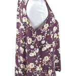Lush Clothing Lush Floral Plunge Neck Sleeveless Blouse, Purple, Medium Photo 2