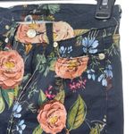 7 For All Mankind Black Colorful Floral Print Denim Skinny Jeans Women's size 25 Photo 4
