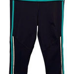 Lululemon Run Tempo Crop Capri Legging Gray Turquoise Band Zip Pocket Size 4 Photo 0