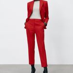 ZARA Red High Waisted Trousers Size Small Photo 0