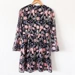 Monique Lhuillier ML x Anthropologie Mini Dress in Black Floral Photo 7