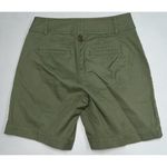 Talbots Womens Chino Shorts Size 2 Olive Army Green Flat Front Casual Cotton Photo 3