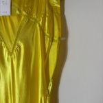 NWT Mille Eloise Ruffle Sleeve Dress Citron Yellow Satin Size Large Photo 8