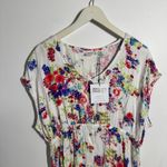 Somedays Lovin  Dress M Cream Floral NWT Button Down Front Slit Maxi Boho Concert Photo 2