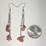 Silver Tone and Dangling Stone Boho Earrings Photo 1