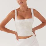 Peppermayo White And Gold Bustier Top Photo 0