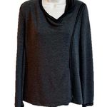 Mystree  Long Sleeve Wrap Drape Sweater Top Shirt Solid Gray Medium Casual Photo 0