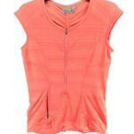 Athleta Pacifica Tank Top Womens M Coral Half Zip Ruched Stretch Beach UPF50+ Photo 0
