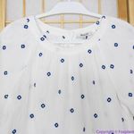 Madewell NEW‎  Embroidered Lightspun Wide-Neck Cuffed-Sleeve Top, XS Photo 4