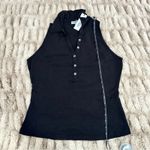 Michael Stars  Size 1X Black Norah Sleeveless Polo Shirt NWT Neutral Basic Classy Photo 8