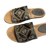 Latigo  Vella Embellished Slide Sandal In Silver Canvas, Sz 9.5 Photo 11