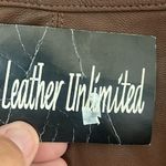 Vintage Leather Unlimited Brown Leather Pencil skirt color tobacco size large 💚 Photo 2