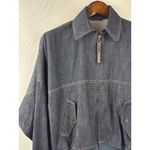 Brunello Cucinelli Women’s Small Dark Blue Jean Bomber Jacket Photo 1
