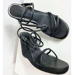 Paige Womens Kerri Ankle Strappy Shoes Espadrille Wedge Sandal Black 8.5 Photo 4