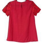 Staccato  women’s size small lace sleeve keyhole button closure coral salmon tone Photo 0