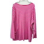 Quacker Factory Pink Stripes Paw Print Sequins Knit Top Size 2X Photo 4