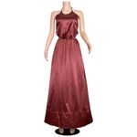 STAUD Sidney Halter Maxi Dress, Tawney Port, Medium Photo 6