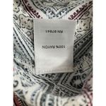 J.Jill Womens Medium Rayon White Red Blue Long Sleeve Scarf Print Blouse Tunic Photo 6