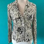 ZARA trf Collection Cream & Black Animal Leopard Print Button-Down Shirt Size XS Photo 0