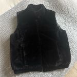 Talbots  Faux Fur Vest – Black – Size Large wool/cotton blend Photo 1