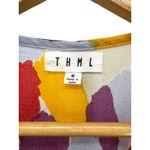 THML Womens Colorful Print Sleeveless Ruffle Trim Tie Neck Top Tassels Geometric Photo 2