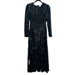 Mac Duggal NEW NWT Long Sleeve High Neck Carwash Panel Sequin Maxi Dress Black Photo 2