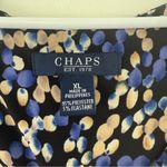 CHAPS Short Sleeve A-line Midi Dress Blue Cream Dot Pattern Sz XL Photo 7