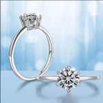 Boutique 1ct Solitaire Platinum Simulated Diamond Engagement Wedding Ring, Size 6 NEW‎ Photo 5
