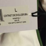 We Wore What NEW Women's Size Large White Green Contrast One Shoulder Bra Photo 7