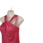 Commense Halter Neck Twist Front Maxi Dress Plisse Sleeveless Pink Size Small Photo 3
