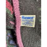 VTG Hansen Zwicker Knitting Mills Knit Scarf Black Colorful Tulips 62"x8" (b22) Photo 1