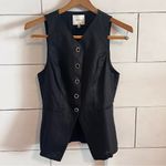 Reformation  Black Linen Aspen Vest. Size 2. New With Tags. Photo 4
