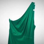 Cinq à Sept Cinq a Sept 100% Silk Colina Ruffle One Shoulder Cocktail Dress Sz 2 Jade Green Photo 3