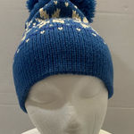 Vintage Marceau Sports 100% Wool Knit Blue & White Pom Pom Beanie. 2813 Photo 0