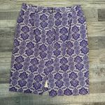 J.Crew Purple Floral Pencil Skirt Lined, Heavyweight, Canvas N42 Photo 6