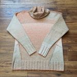 CAbi Women’s Orange Striped Ombre Pullover Cowl Neck Knit Sweater Size Medium Photo 2