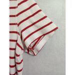 Faded Glory  top Women Large Red And White Striped V Neck Short Sleeve‎ Photo 5