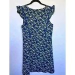 Everly Navy Floral V-Neck Ruffle Flutter Sleeve Button-Front A-line Mini Dress M Photo 10