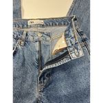 ZARA  The Slim Straight In‎ Bave Blue Women’s Jeans Size 4 High Waisted Raw Hem Photo 5