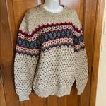 Vintage Jean Michaud 90’s fair isle knit Sweater Wool Blend Ski / Cabin Size XL Green Photo 2