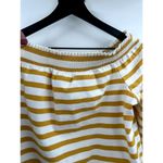 J.Crew Women's Top Yellow White Stripped Off the Shoulder Size Small Photo 4