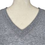 CAbi  gray with cable knit sleeves stretchy v-neck pullover sweater sweatshirt S Photo 4