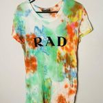 Brandy Melville Green Orange Tye Melville Crewneck Short Sleeve T-Shirt size M Photo 0