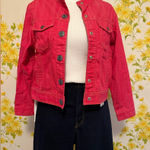 High Sierra Collarless Denim jacket in faded red size M Photo 0