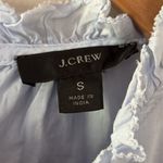 J.Crew  Daisy-chain peplum top puff sleeves blue and white size Photo 4