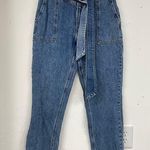 Abercrombie & Fitch Mom Jean High Rise Button Fly Jeans Womens 27 Belted Blue Photo 0