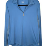 Bette & Court Womens Blue Textured Quarter Zip Long Sleeve Golf Top Pullover XL Photo 0